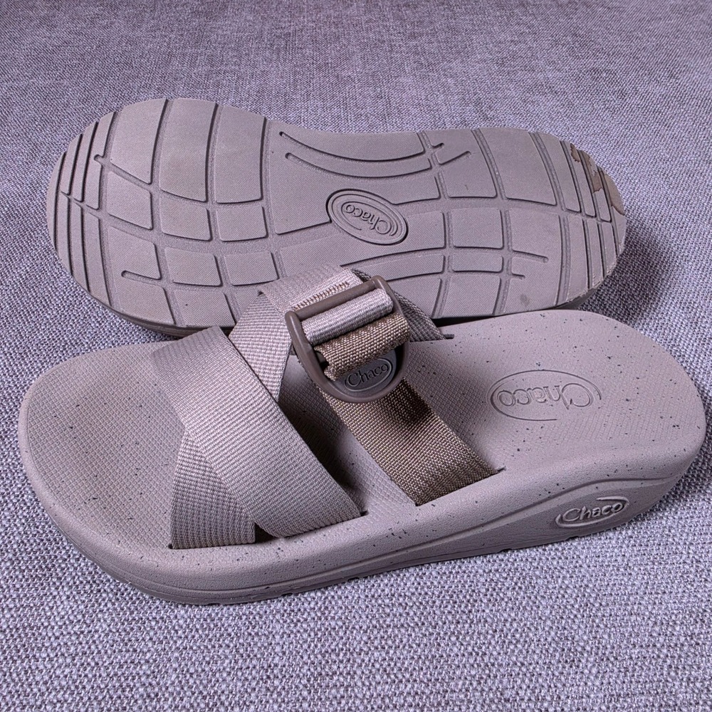 Chaco Chillos Slide Mens 8 Gray Adjustable Strap Lightweight Sandals